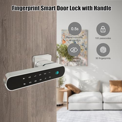 Secure 4 in 1 Door Lock with Fingerprint Key App Control