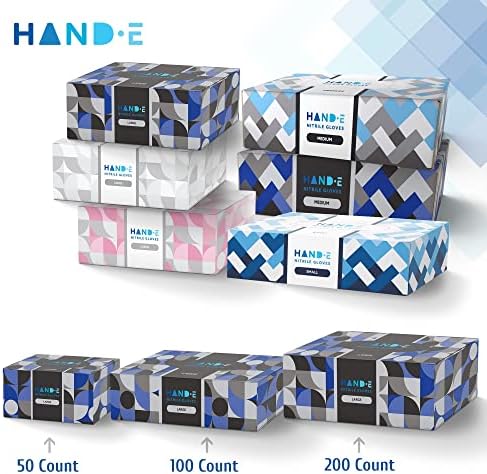 Hand-E Touch Black Nitrile Disposable Gloves