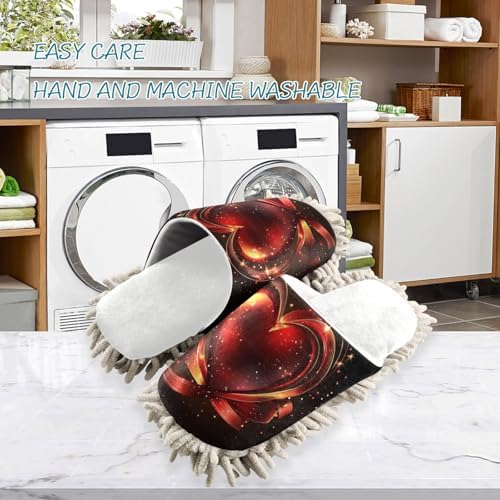 Burbuja Valentine Red Heart Mop Slippers