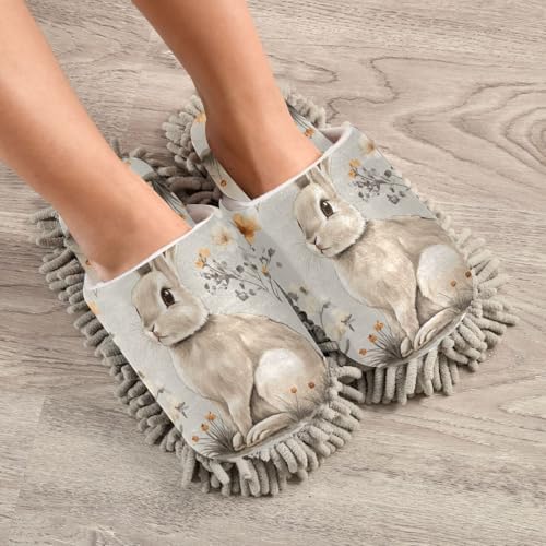 Stylish Microfiber Rabbit Slippers for Mopping