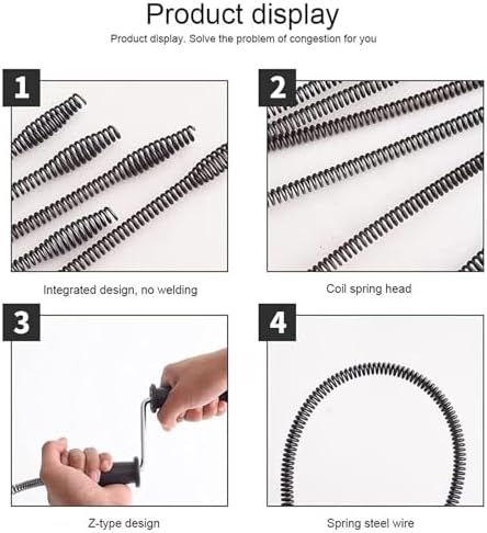 Fockety Auger Spring Cable 06inch Manganese Steel Snake for Clogs