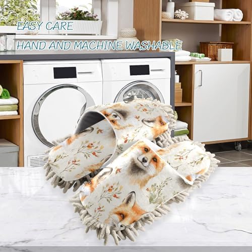 Microfiber Cleaning Slippers with Forest Fox Design for House Cleaning