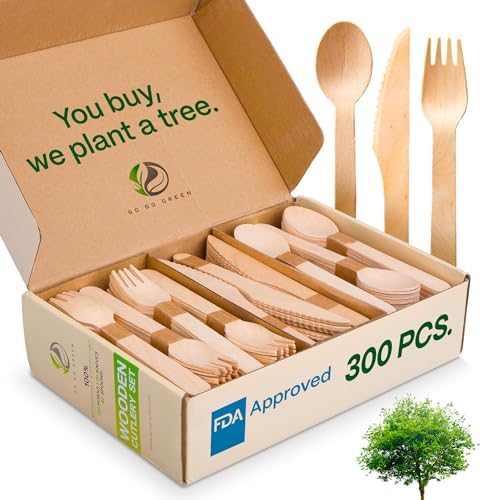 100 compostable cutlery set - 300 pieces