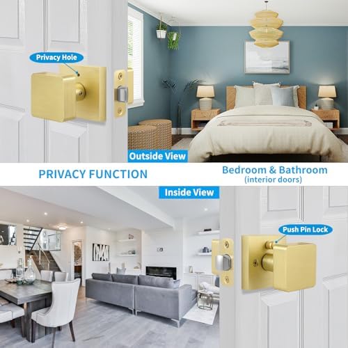 Heavy Duty Satin Brass Privacy Door Knob