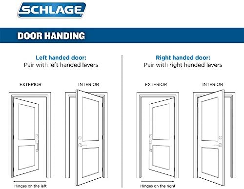 Schlag F59 619 LH Lever Door Interior Half Satin Nickel