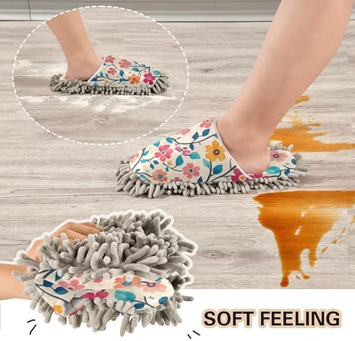 Cute Tree Flower Microfiber SlippersORAFUNgift for HomeMops for MenWomen