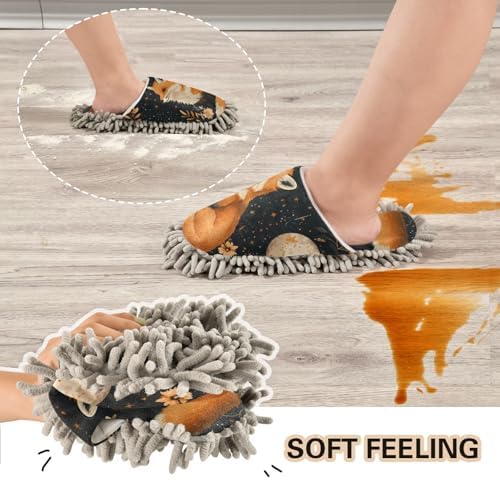 Magic Fox Washable Mop Slipper for Men Women