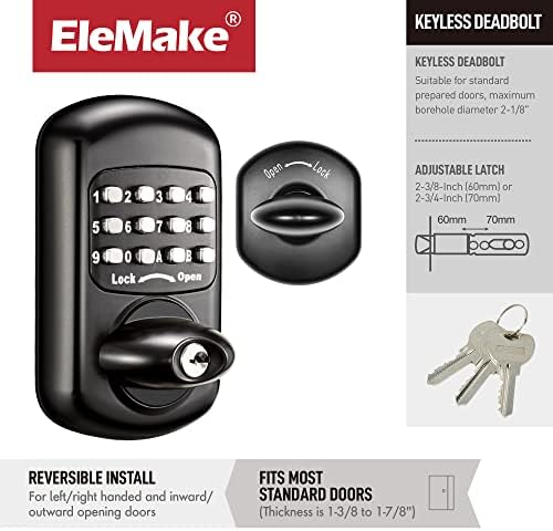 Bravex Keyless Deadbolt Keypad Lock Black