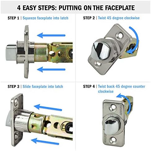 Nuk3y Modern Square Door Handle Set SATIN Nickel - Privacy Door Lock