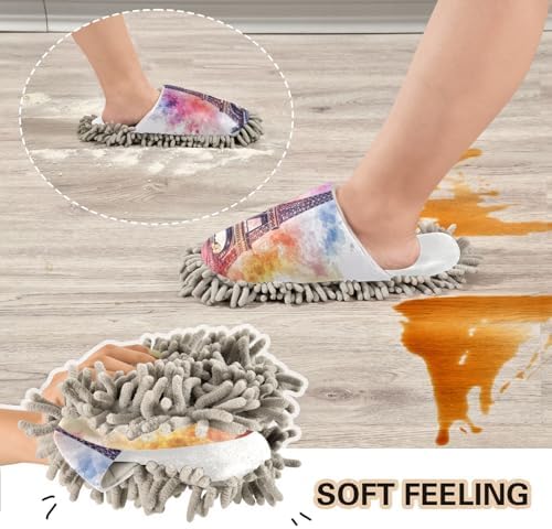 Burbuja Eiffel Tower Mop Slippers - Washable Eco-Friendly