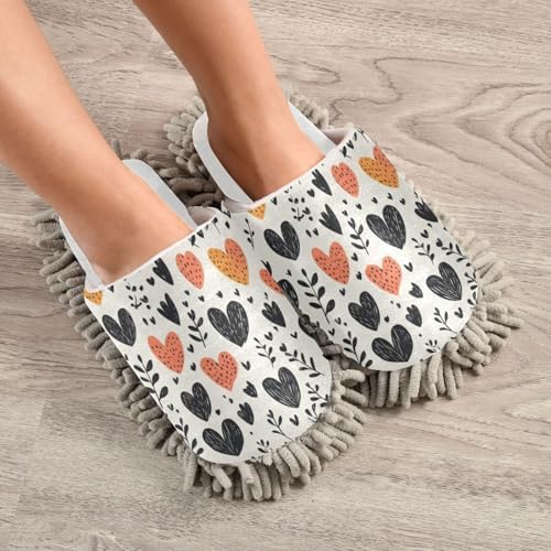 Burbuja Valentine Hearts Microfiber Mop Slippers