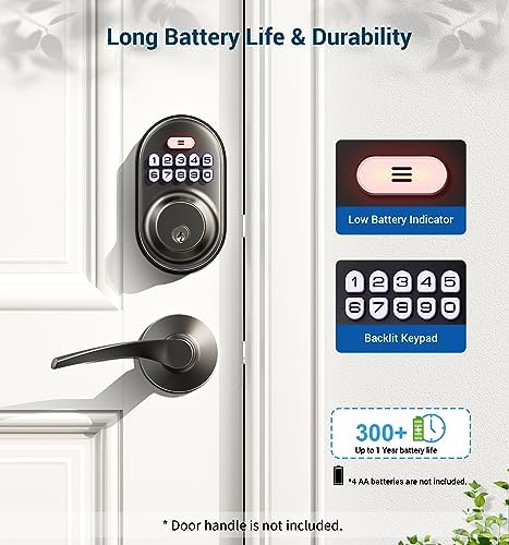 Veise Keyless Entry Door Lock Matte Black