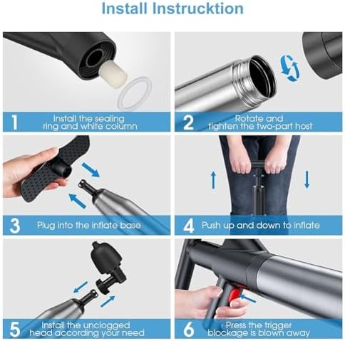 Efficient Pneumatic Floor Drain Unclogging Tool