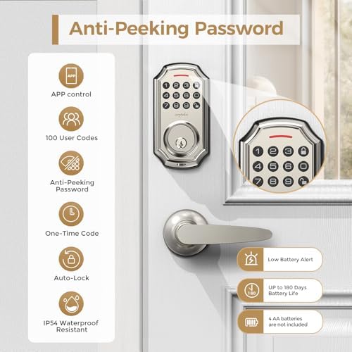 keyless entry door lock set with app control and 2 handle