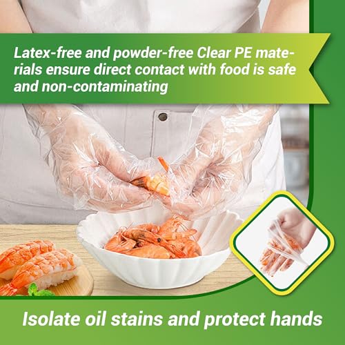 100 Pcs Disposable Plastic Gloves Perfect for Cooking Cleaning and Food Prep