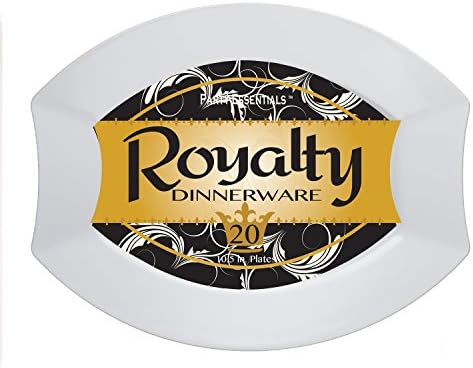 20 Oval Plastic Dinner Plates White for Weddings Birthdays