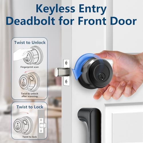 Fingerprint Door Lock Keyless Entry Smart Deadbolt Lock