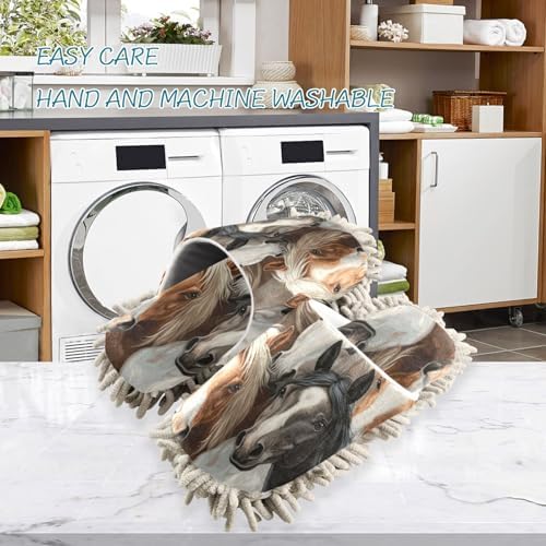 MicrofiberCleaningSlippersCoolHorsesWashableMopSlippersforMenWoma