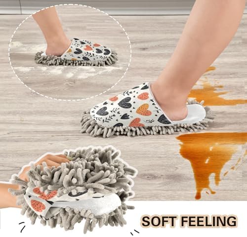 Burbuja Valentine Hearts Microfiber Mop Slippers