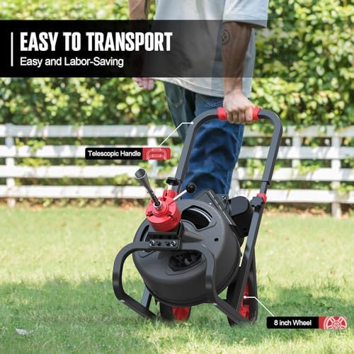 Fast-acting drain cleaner with auto feed system