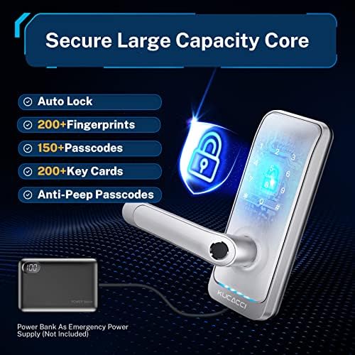 Kucacci Smart Deadbolt Lock - Front Door with 5 Unlock Methods