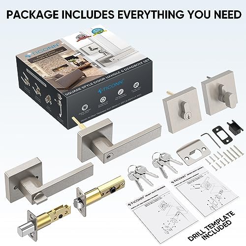Premium Heavy-Duty Door Handle Set with Reversible Lever
