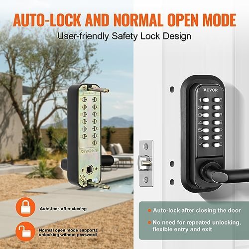 VEVOR Mechanical Keyless Door Lock 14-Digit Keypad