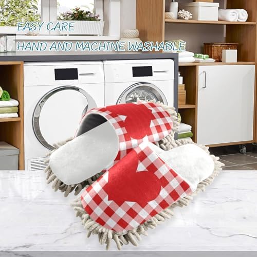 Burbuja Heart Plaid Mop Slippers - Clean Your Home Easy