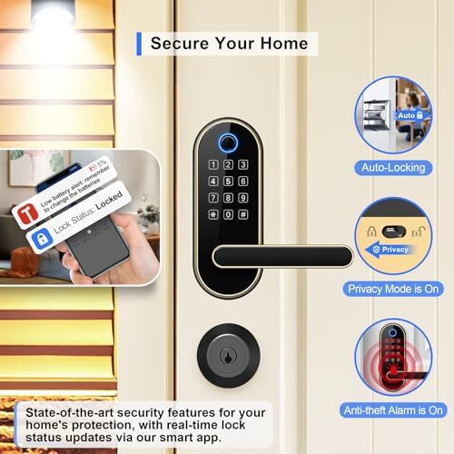 Keyless-Entry Keypad Fingerprint Smart Lock