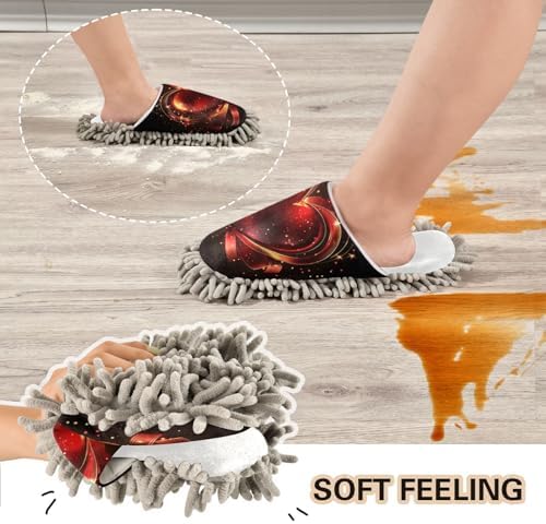 Burbuja Valentine Red Heart Mop Slippers