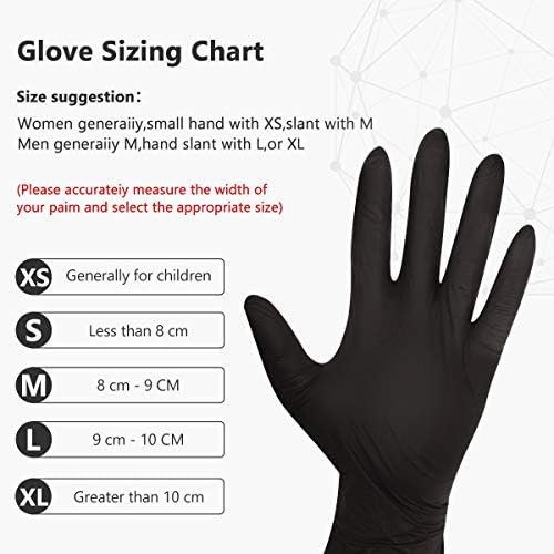Keoely Nitrile Disposable Gloves Pack of 100 Medium - Black