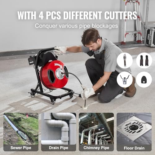 Effortless 50FT Seeker Drainer Move Smoothly Through Sewer Clogs