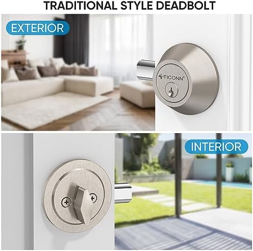 Ticonn Silver Door Handles Wave Style