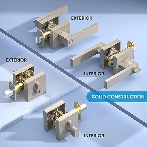 Premium Heavy-Duty Door Handle Set with Reversible Lever