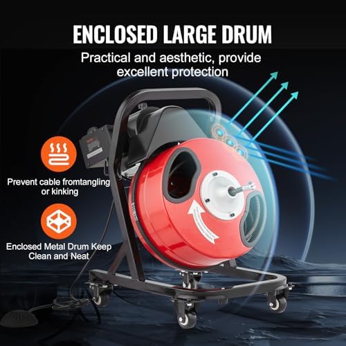 Effortless 50FT Seeker Drainer Move Smoothly Through Sewer Clogs