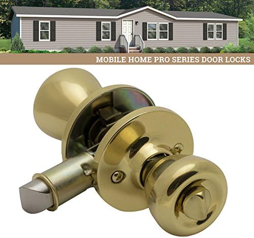 PRO Grade Privacy Door Knob for Mobile Homes Polished Brass