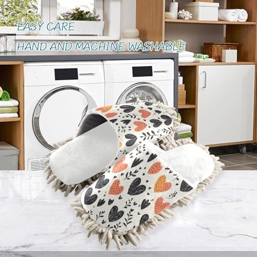 Burbuja Valentine Hearts Microfiber Mop Slippers