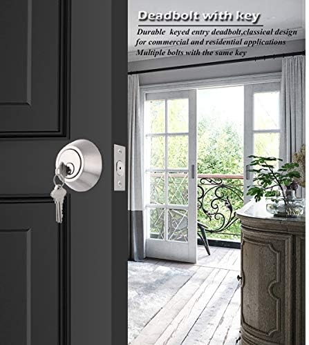 Gobrico 3-Piece Satin Nickel Keyed-Alike Deadbolts