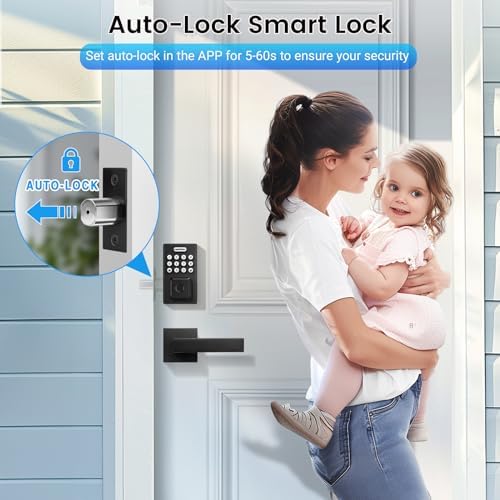 Fingerprint Door Lock with Lever Handle Smart Door Security