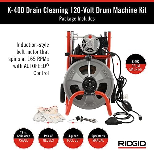 Ridgid K-400 Drain Cleaning Kit - Professional-Grade