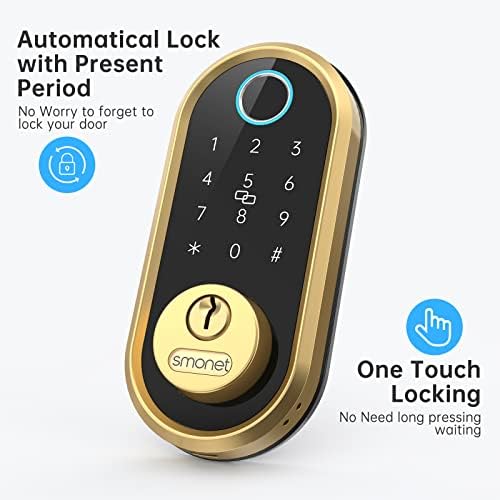 Unlock Home Needs SMONET Smart Lock with Fingerprint Bluetooth Alexa Compatible