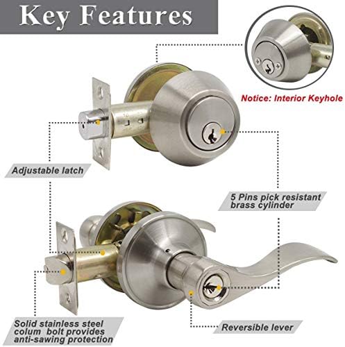 Probrico Wave Style Entry Door Handle Set