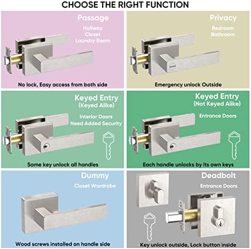 Premium Heavy-Duty Door Handle Set with Reversible Lever