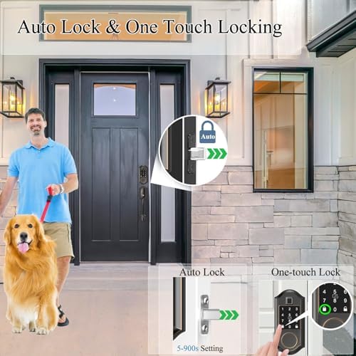 Front Door Smart Lock with fingerprint no key entry Oil Rubbed Bronze