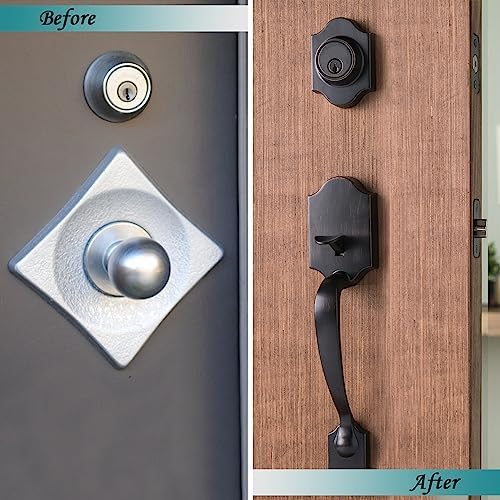 5-Inch Deadlatch Deadbolt Combo Fits Standard Entry Knobset - Polished Brass
