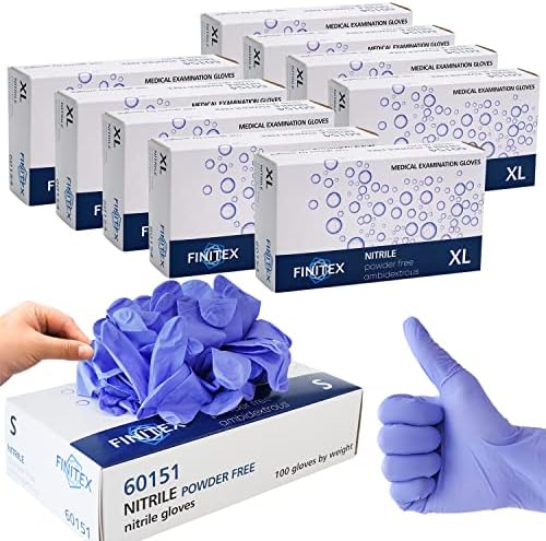 FIMTEX Ice Blue Nitrile Exam Gloves