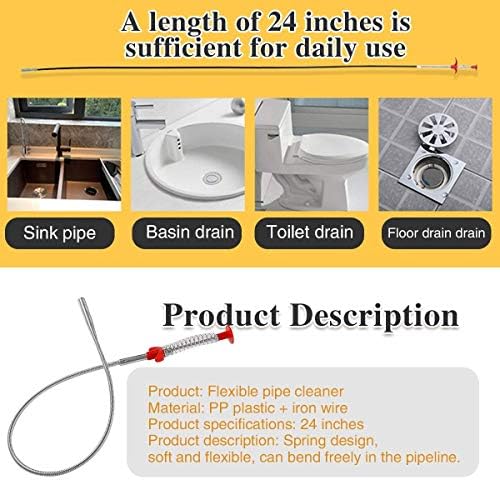 BAREPEPE Hair Catching Spring Drain Tool for Sinks Clogged Pipes