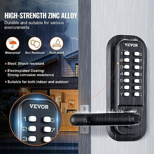 VEVOR Mechanical Keyless Door Lock 14-Digit Keypad
