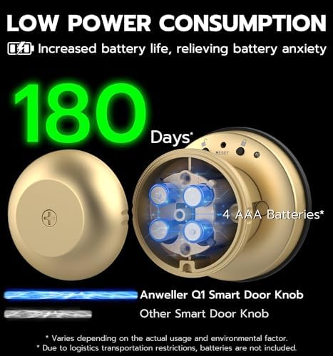 Smart Door Lock with Fingerprint More Anweller Q1 Wired Gold