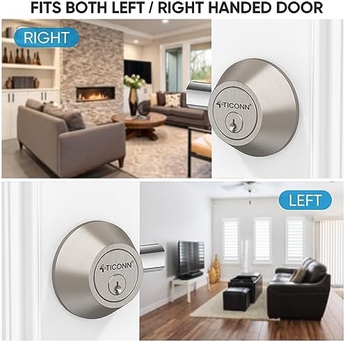 Ticonn Silver Door Handles Wave Style